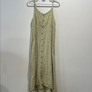 Abercrombie Kids Green Floral Button-Down Midi Dress 9/10